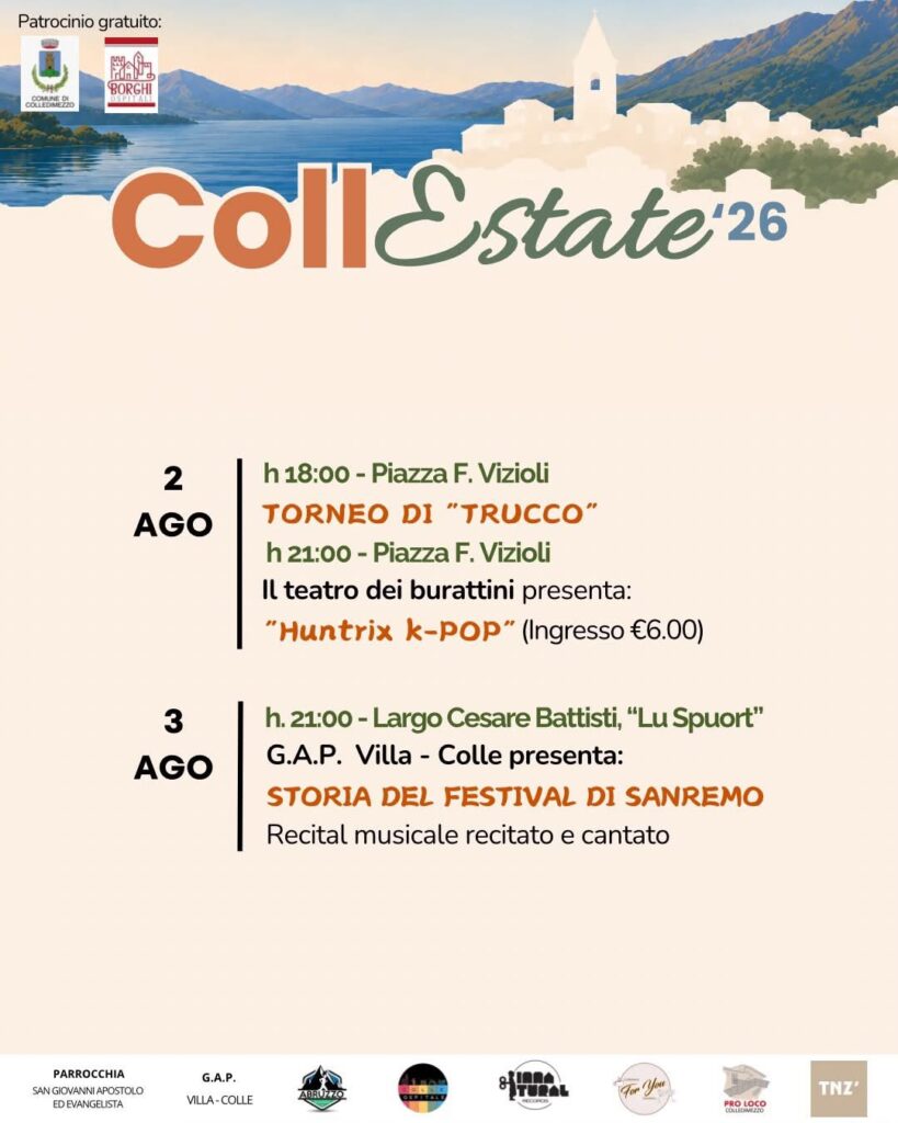 Colledimezzo accende l'estate: due settimane di eventi tra lago, tradizioni e comunità con “CollEstate ’26” coll 2