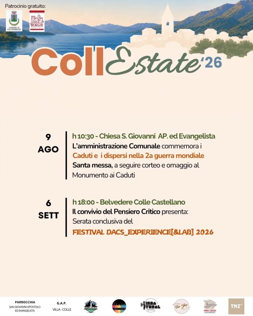 Colledimezzo accende l'estate: due settimane di eventi tra lago, tradizioni e comunità con “CollEstate ’26” coll6