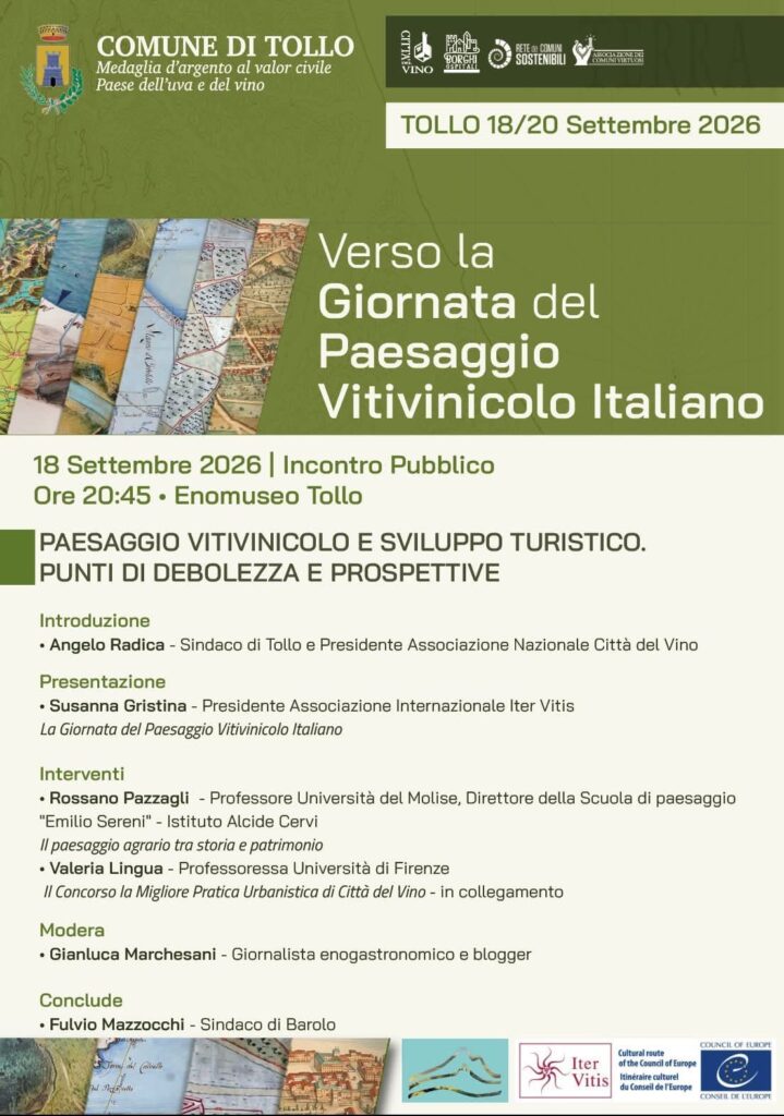 Giornata paesaggio vitivinicolo, a Tollo tappa di avvicinamento dal 18 al 20 settembre. whatsapp image 2026 09 17 at 08.39.46